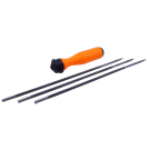 3-pakning rundfil 11/64" (4,5 mm) inkludert et håndtak