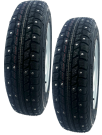 Komplette hjul til tilhenger 185R14C – 5x112 med piggdekk
