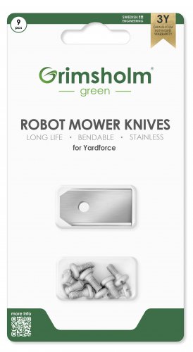 9 stk kniver til Yardforce robotgressklipper