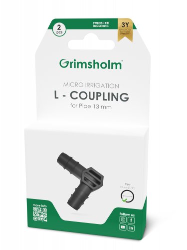 L-kobling/L-stykke 13 mm (1/2") - 2 stk.