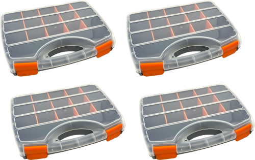 4-pakning sortimentboks 17 rom (320x255x60 mm)
