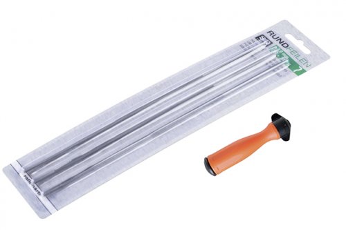 3-pakning rundfil 3/16" (4,8 mm) inkludert et håndtak