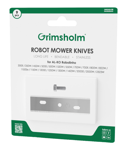 9 stk kniver til AL-KO Robolinho E-modeller
