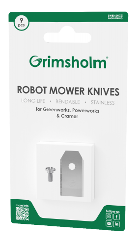 9 stk kniver til Greenworks, Powerworks mfl.