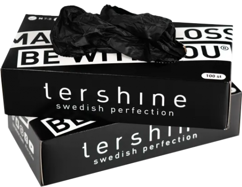 Tershine Nitrilhansker 100-pakning - størrelse M (7-8)